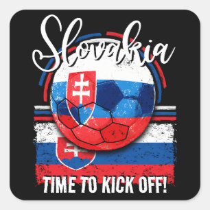 Pegatina Cuadrada Bandera de Eslovaquia en el fútbol eslovaco