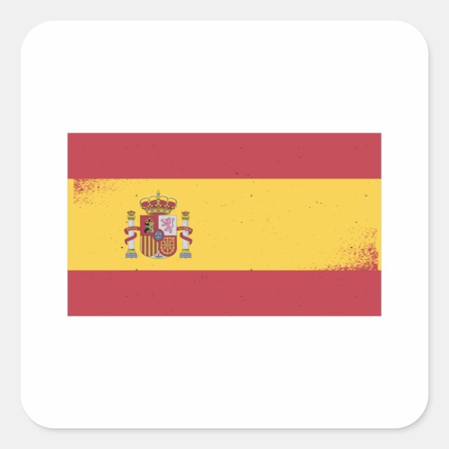 Pegatina Cuadrada Bandera de España (Anverso)
