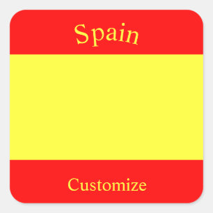Pegatina Cuadrada Bandera de España Thunder_Cove