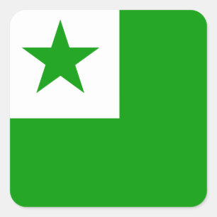 Pegatina Cuadrada Bandera de esperanto