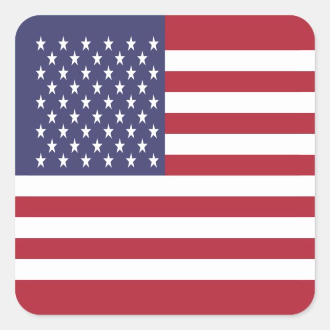Pegatina Cuadrada Bandera de Estados Unidos (Anverso)
