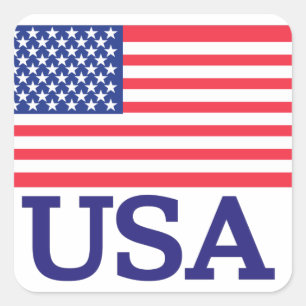 Pegatina Cuadrada Bandera de Estados Unidos