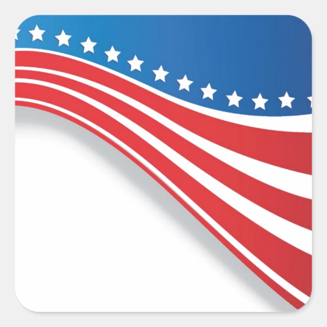Pegatina Cuadrada Bandera de Estados Unidos (Anverso)