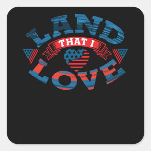 Pegatina Cuadrada Bandera de Estados Unidos de diseño de Lover
