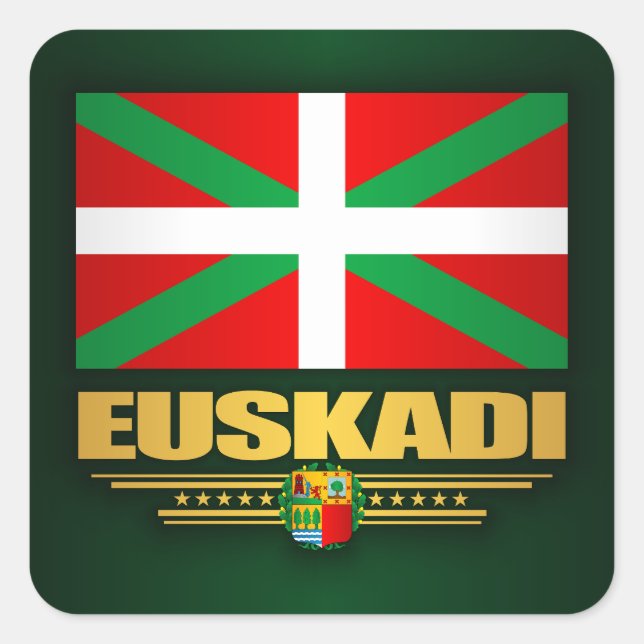 Pegatina Cuadrada Bandera de Euskadi (Anverso)
