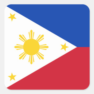 Pegatina Cuadrada Bandera de Filipinas