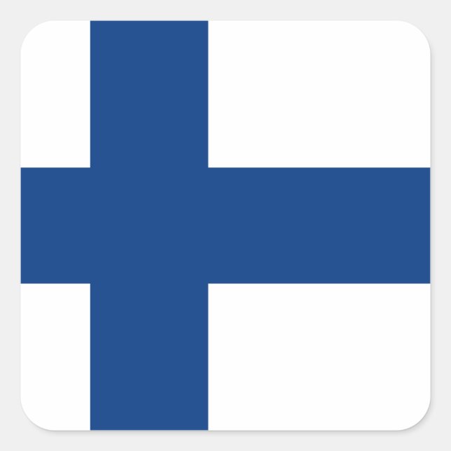 Pegatina Cuadrada Bandera de Finlandia (Anverso)