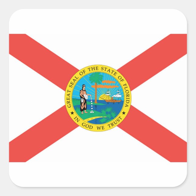 Pegatina Cuadrada Bandera De Florida