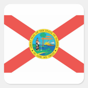 Pegatina Cuadrada Bandera De Florida