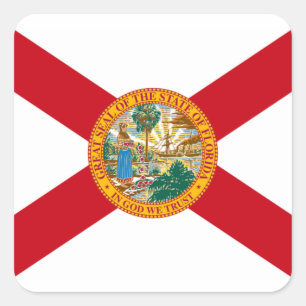 Pegatina Cuadrada Bandera de Florida