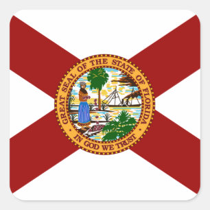 Pegatina Cuadrada Bandera de Florida