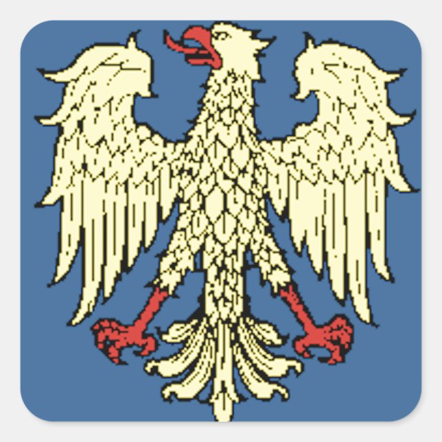 Pegatina Cuadrada Bandera de Friuli-Venezia Giulia (Italia) (Anverso)