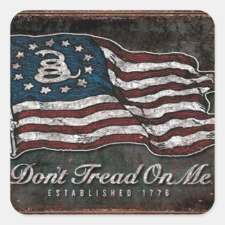 Pegatina Cuadrada Bandera De Gadsden - Libertad O Muerte