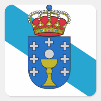 Pegatina Cuadrada Bandera de Galicia (España)