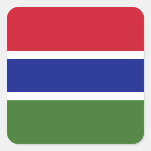 Pegatina Cuadrada Bandera de Gambia