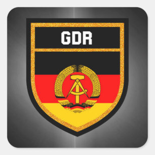 Pegatina Cuadrada Bandera de GDR
