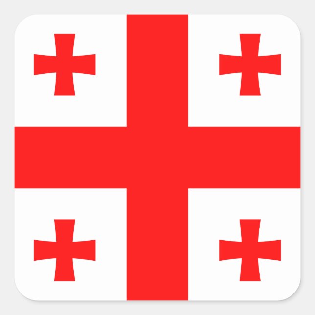 Pegatina Cuadrada Bandera de Georgia (Anverso)