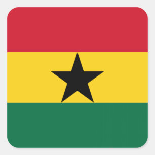 Pegatina Cuadrada Bandera de Ghana
