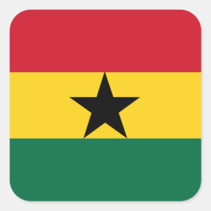 Pegatina Cuadrada Bandera de Ghana