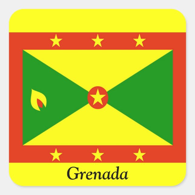 Pegatina Cuadrada Bandera de Granada (Anverso)