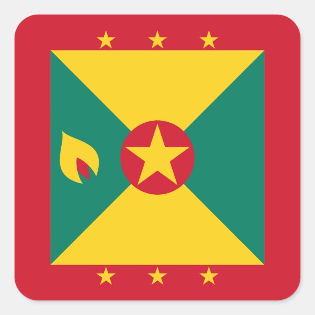 Pegatina Cuadrada Bandera de Granada (Anverso)