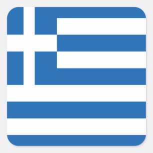 Pegatina Cuadrada Bandera de Grecia