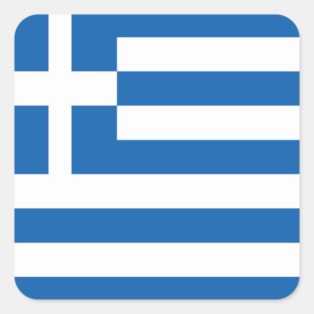 Pegatina Cuadrada Bandera de Grecia (Anverso)