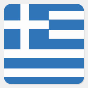 Pegatina Cuadrada Bandera de Grecia