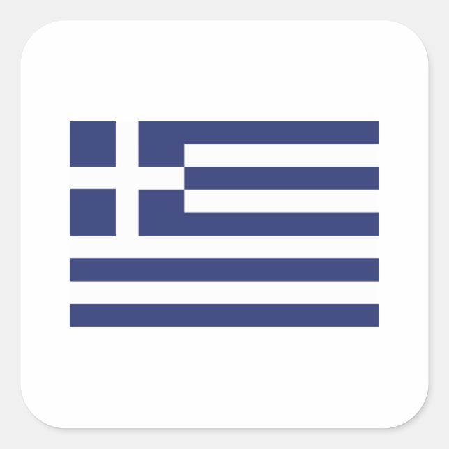 Pegatina Cuadrada Bandera de Grecia (Anverso)