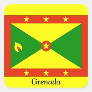 Pegatina Cuadrada Bandera de Grenada