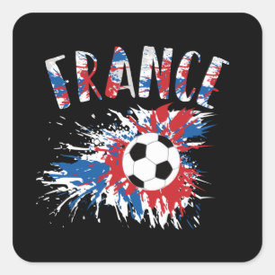 Pegatina Cuadrada Bandera de Grunge de la pelota de fútbol de Franci