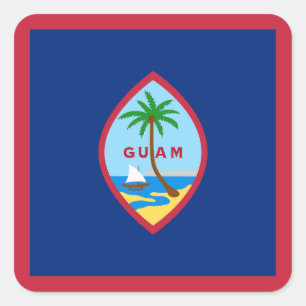Pegatina Cuadrada Bandera de Guam