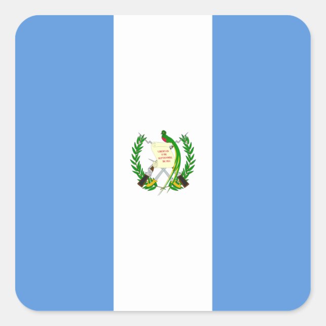 Pegatina Cuadrada Bandera de Guatemala (Anverso)