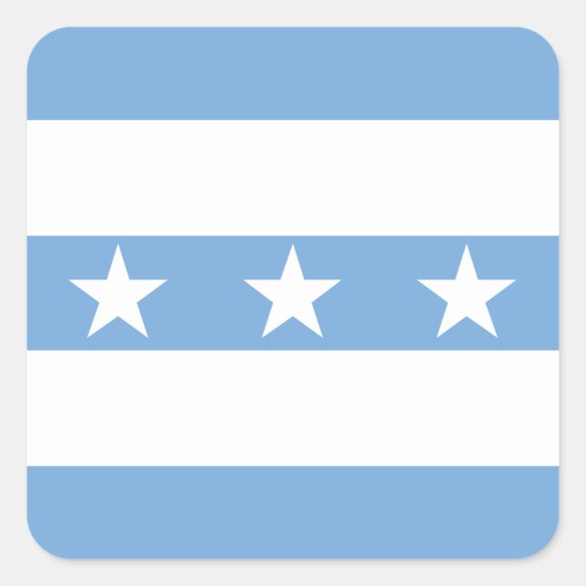 Pegatina Cuadrada Bandera de Guayaquil, Ecuador (Anverso)