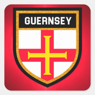 Pegatina Cuadrada Bandera de Guernsey