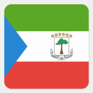 Pegatina Cuadrada Bandera de Guinea Ecuatorial