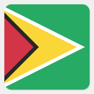 Pegatina Cuadrada Bandera de Guyana