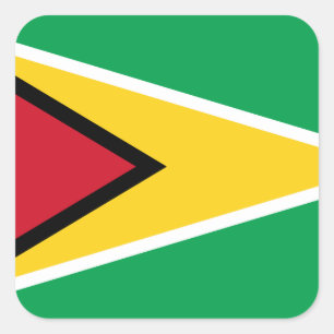 Pegatina Cuadrada Bandera de Guyana
