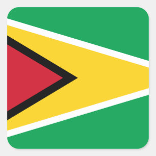 Pegatina Cuadrada Bandera de Guyana (guyanesa)