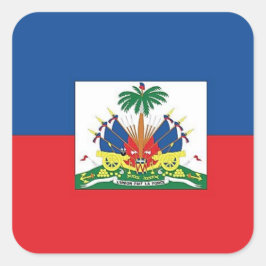 Pegatina Cuadrada Bandera de Haití