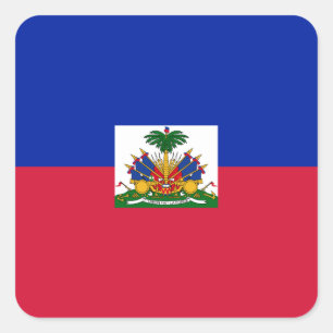 Pegatina Cuadrada Bandera de Haití (haitiana)