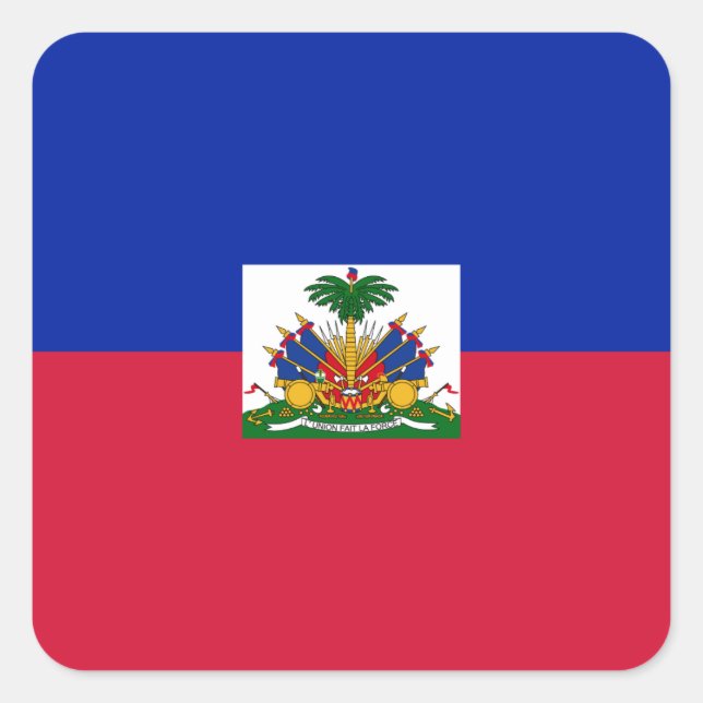 Pegatina Cuadrada Bandera de Haití (haitiana) (Anverso)