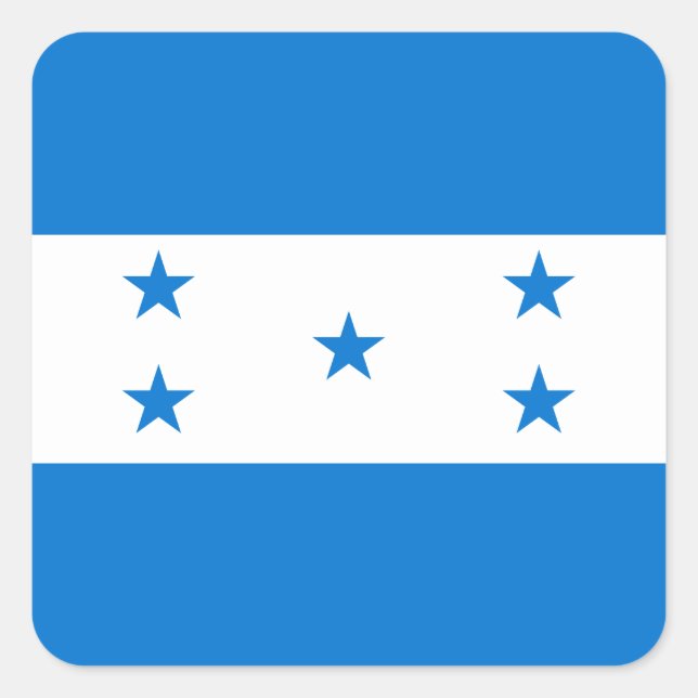 Pegatina Cuadrada Bandera de Honduras (Anverso)