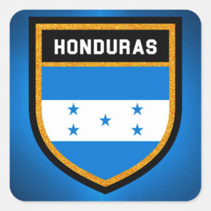 Pegatina Cuadrada Bandera de Honduras