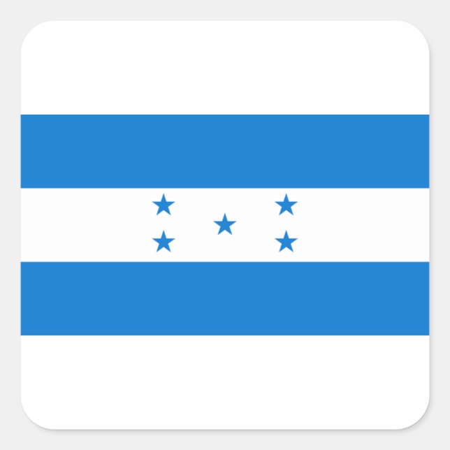 Pegatina Cuadrada Bandera de Honduras - Bandera Hondureña (Anverso)