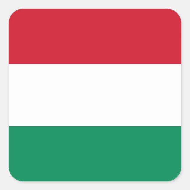 Pegatina Cuadrada Bandera de Hungría (húngara) (Anverso)