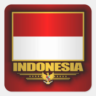 Pegatina Cuadrada Bandera de Indonesia
