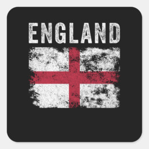 Pegatina Cuadrada Bandera de Inglaterra con problemas - Bandera ingl