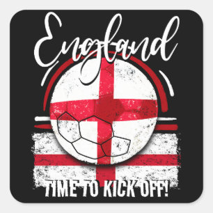 Pegatina Cuadrada Bandera de Inglaterra de fútbol, bandera inglesa