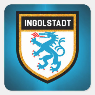 Pegatina Cuadrada Bandera de Ingolstadt